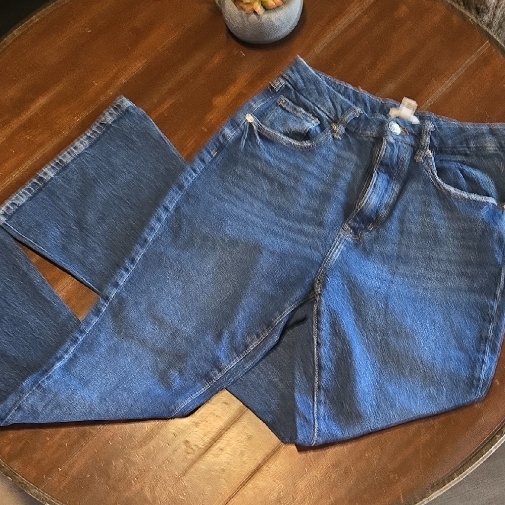 Forever 21 Classic High-Rise Flare Leg Blue Women's Jeans #935